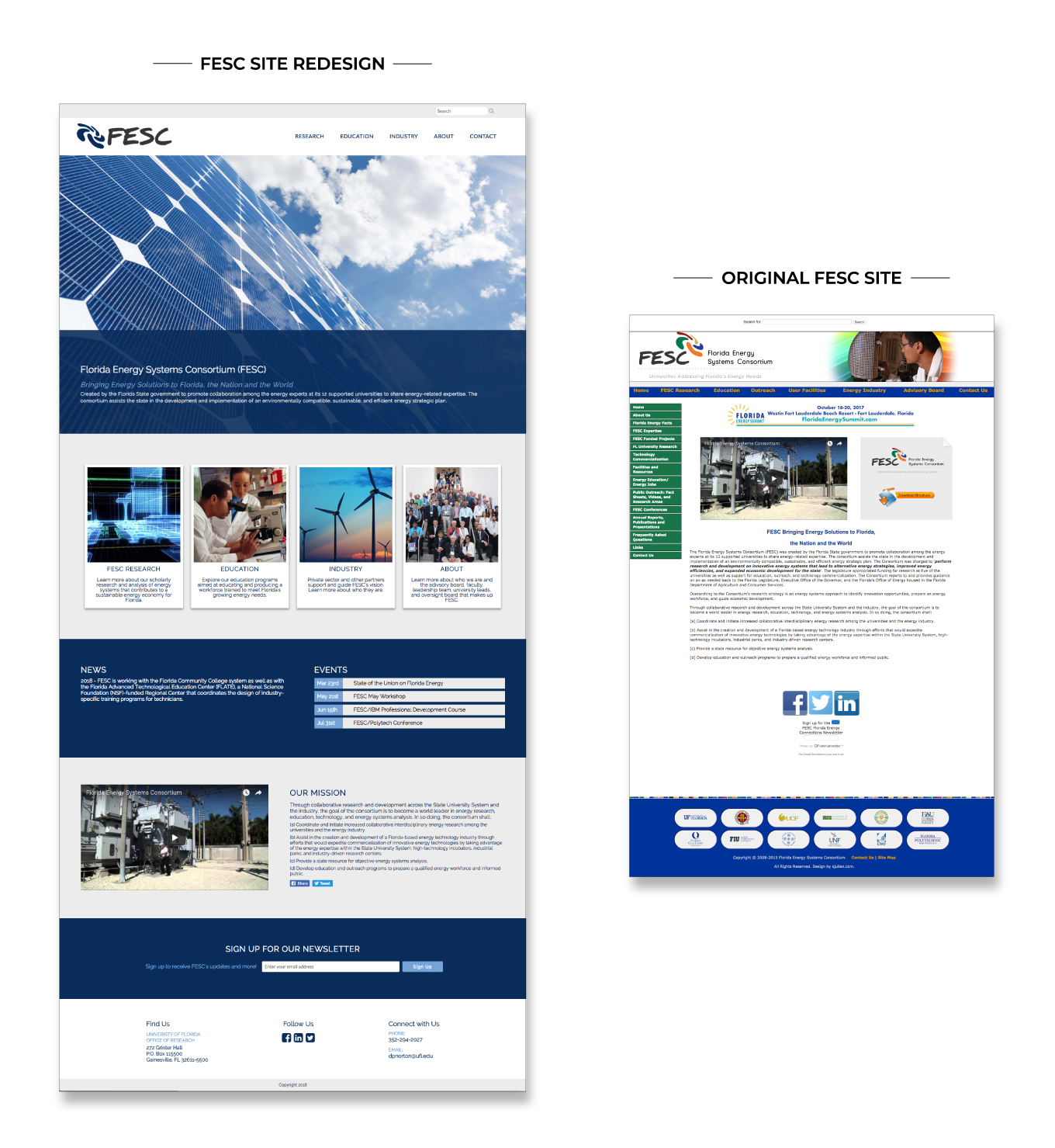 Florida Energy Website original & redesign